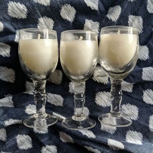 3 Wine Glass Candles